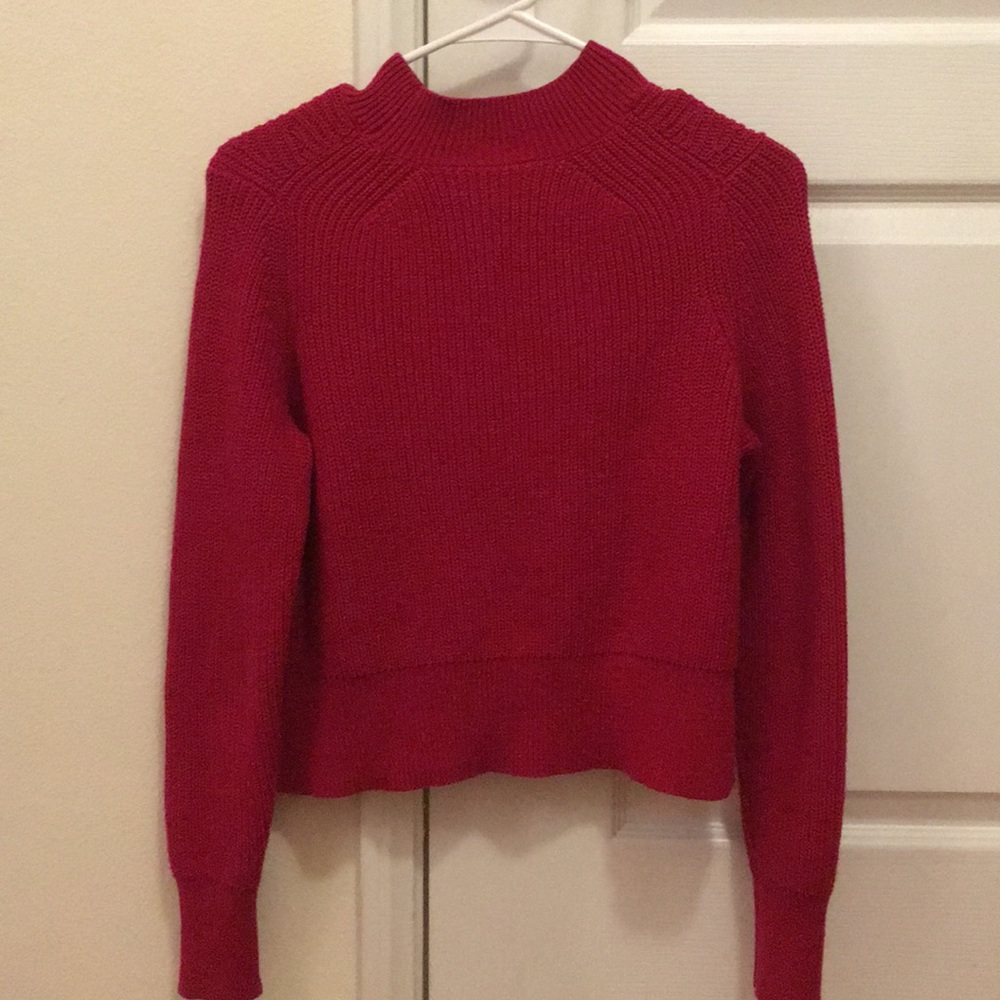 Red knitted sweater